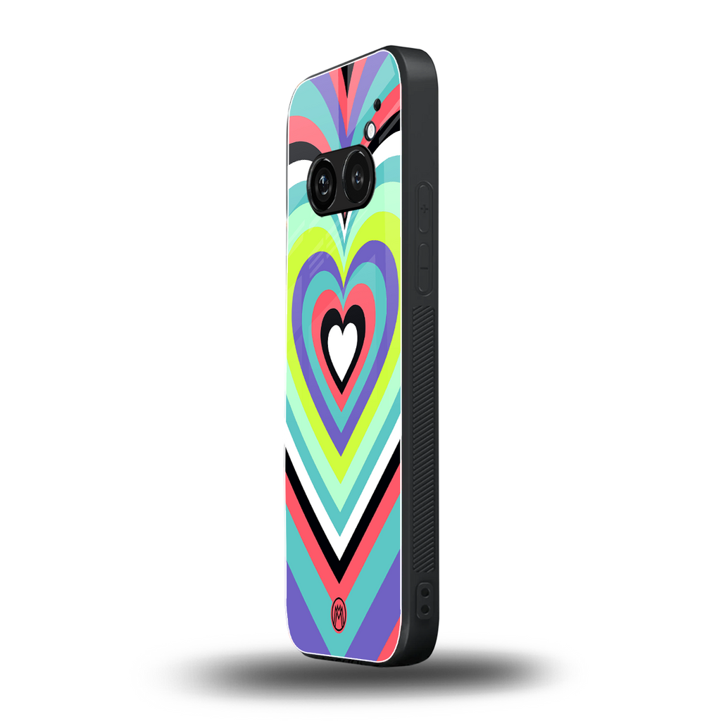 y2k sweet fusion pink hearts back phone cover | glass case for nothing phone 2a