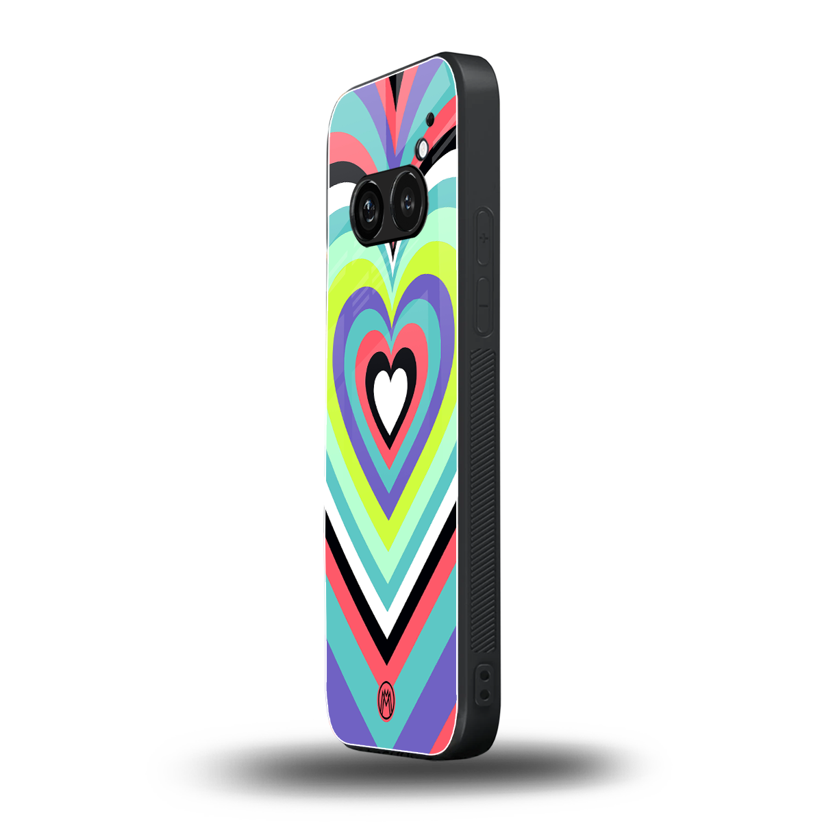 y2k sweet fusion pink hearts back phone cover | glass case for nothing phone 2a