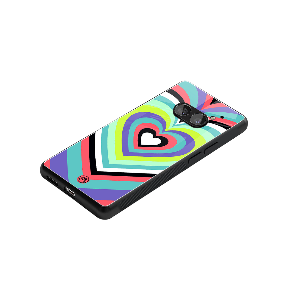 y2k sweet fusion pink hearts back phone cover | glass case for nothing phone 2a