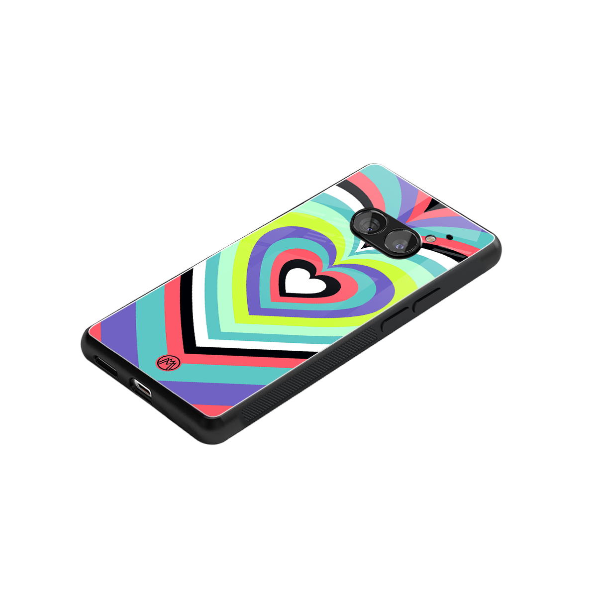 y2k sweet fusion pink hearts back phone cover | glass case for nothing phone 2a