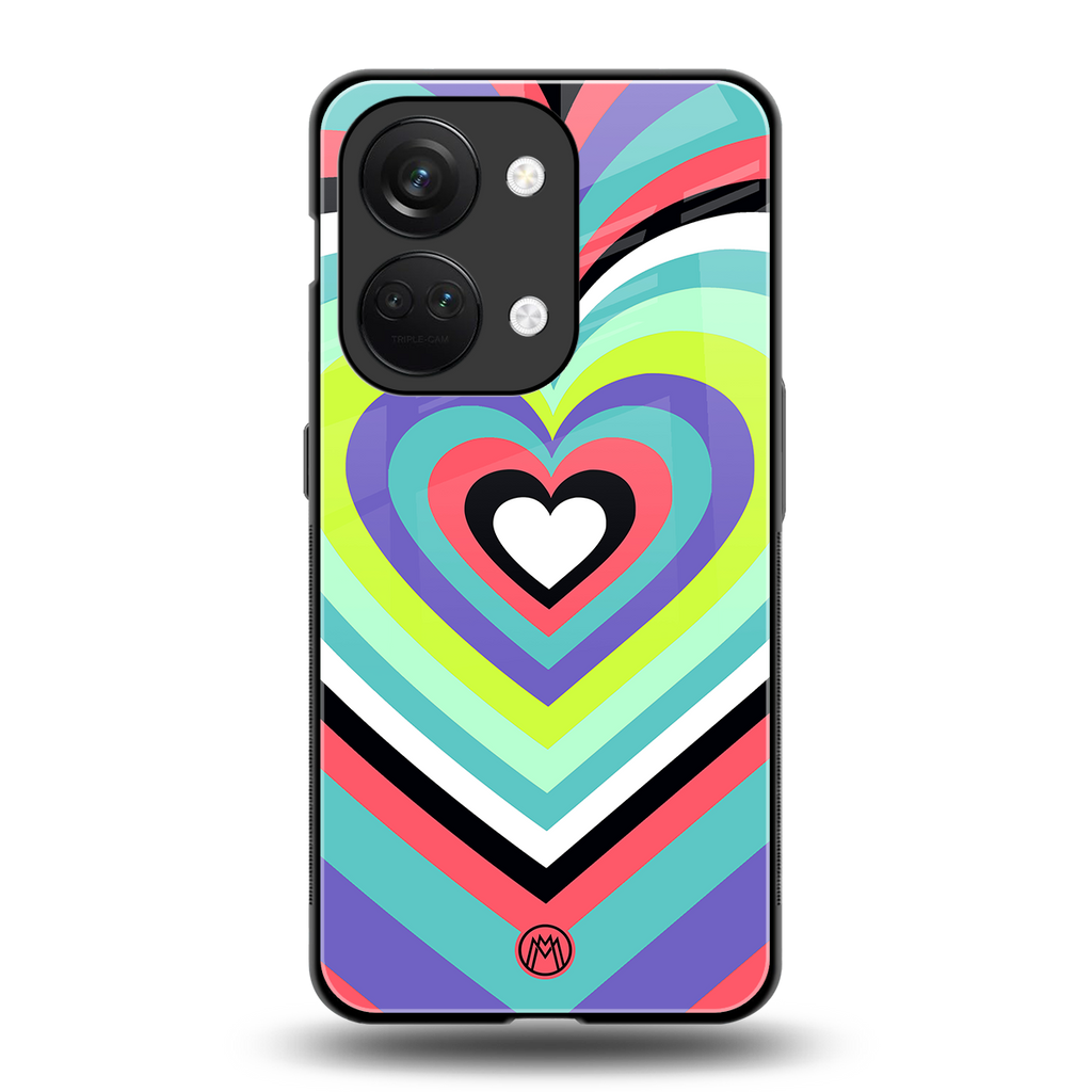 y2k sweet fusion pink hearts back phone cover | glass case for oneplus nord 3
