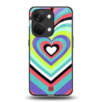 y2k sweet fusion pink hearts back phone cover | glass case for oneplus nord 3