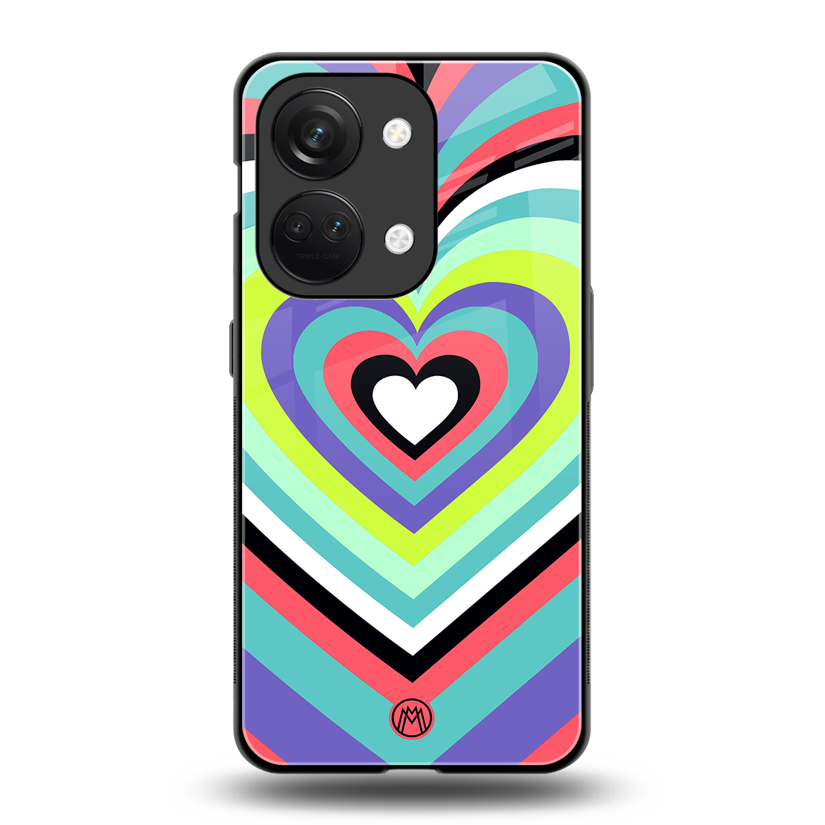 y2k sweet fusion pink hearts back phone cover | glass case for oneplus nord 3
