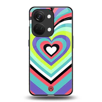 y2k sweet fusion pink hearts back phone cover | glass case for oneplus nord 3