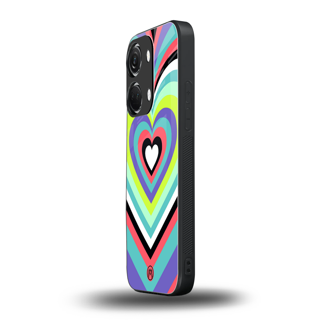 y2k sweet fusion pink hearts back phone cover | glass case for oneplus nord 3