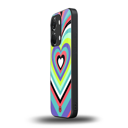 y2k sweet fusion pink hearts back phone cover | glass case for oneplus nord 3