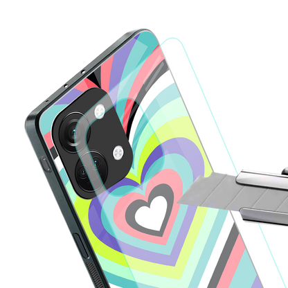 y2k sweet fusion pink hearts back phone cover | glass case for oneplus nord 3