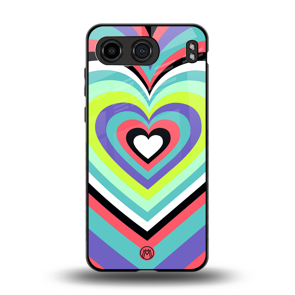 y2k sweet fusion pink hearts back phone cover | glass case for oneplus nord 4
