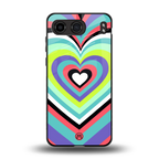 y2k sweet fusion pink hearts back phone cover | glass case for oneplus nord 4