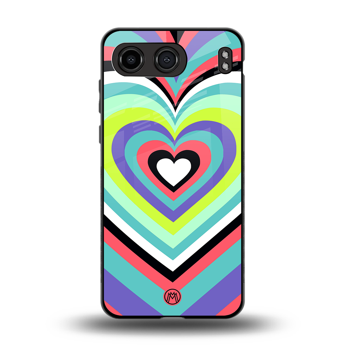 y2k sweet fusion pink hearts back phone cover | glass case for oneplus nord 4