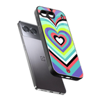 y2k sweet fusion pink hearts back phone cover | glass case for oneplus nord 4