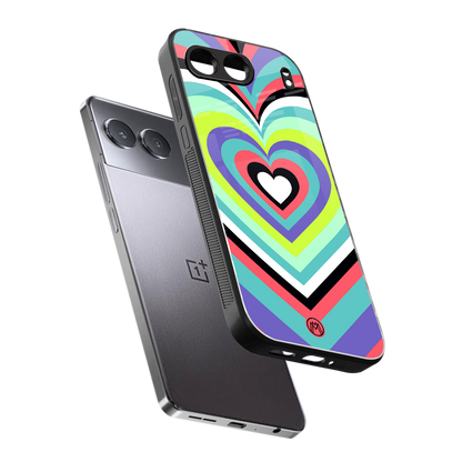 y2k sweet fusion pink hearts back phone cover | glass case for oneplus nord 4