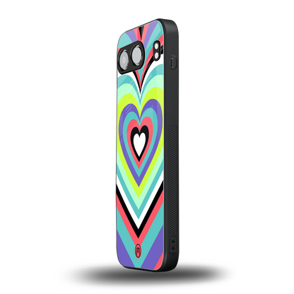 y2k sweet fusion pink hearts back phone cover | glass case for oneplus nord 4