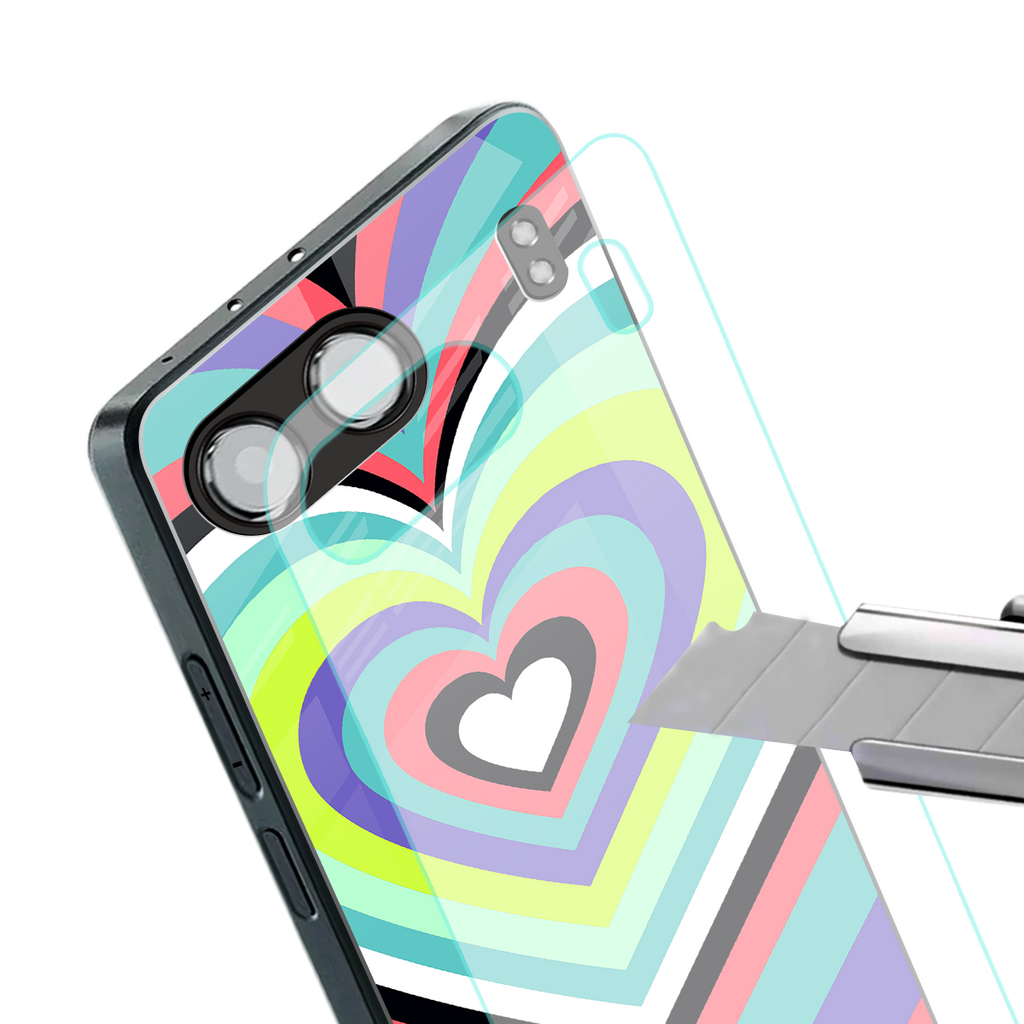 y2k sweet fusion pink hearts back phone cover | glass case for oneplus nord 4