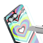 y2k sweet fusion pink hearts back phone cover | glass case for oneplus nord 4