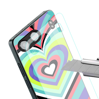 y2k sweet fusion pink hearts back phone cover | glass case for oneplus nord 4