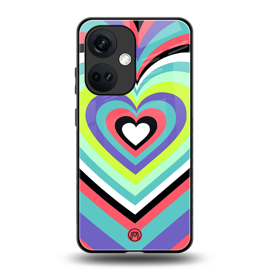 y2k sweet fusion pink hearts back phone cover | glass case for oneplus nord ce 3