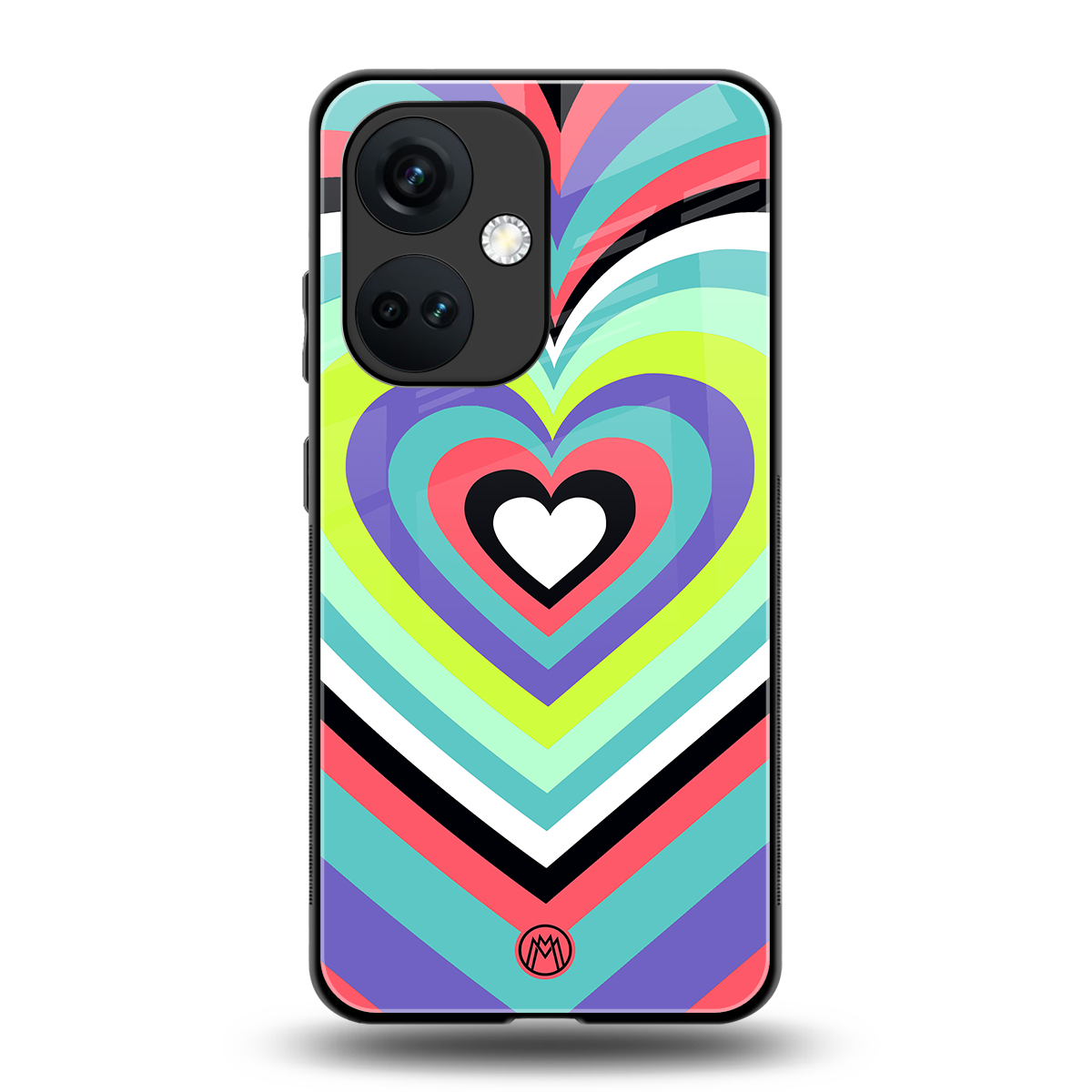 y2k sweet fusion pink hearts back phone cover | glass case for oneplus nord ce 3