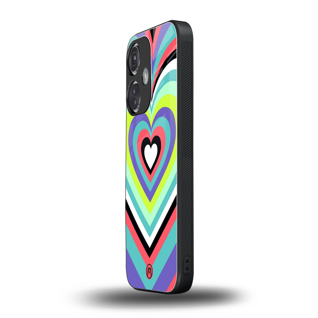 y2k sweet fusion pink hearts back phone cover | glass case for oneplus nord ce 3