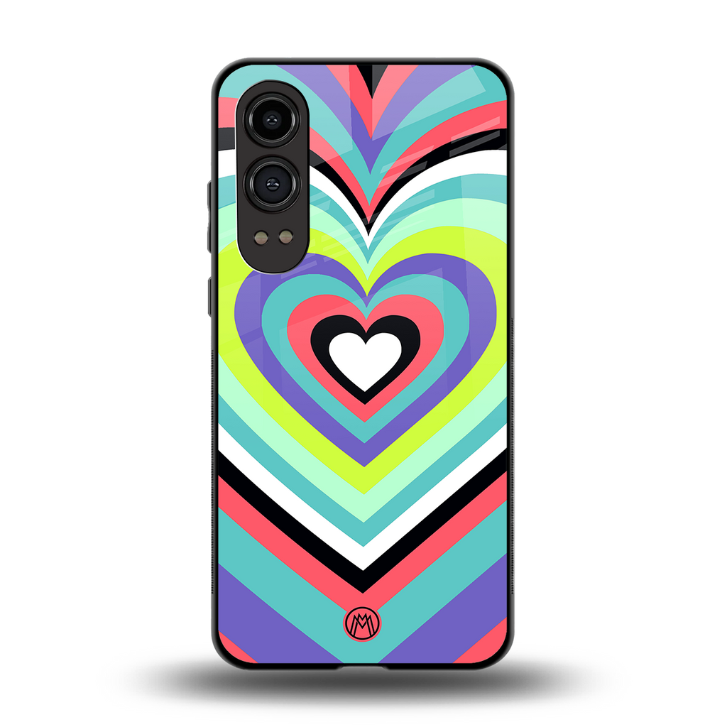 y2k sweet fusion pink hearts back phone cover | glass case for oneplus nord ce 4 lite