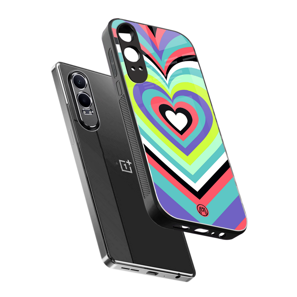 y2k sweet fusion pink hearts back phone cover | glass case for oneplus nord ce 4 lite