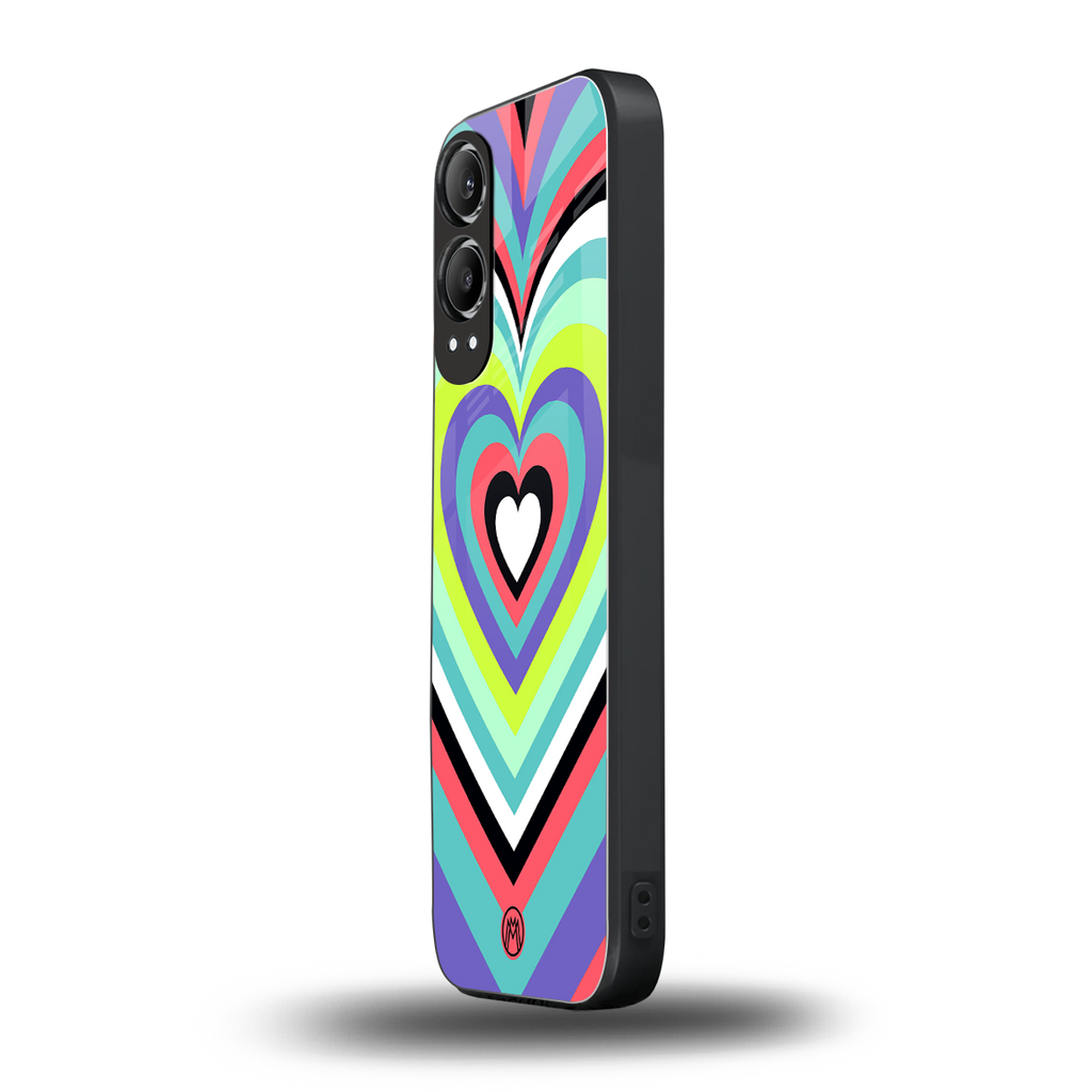 y2k sweet fusion pink hearts back phone cover | glass case for oneplus nord ce 4 lite