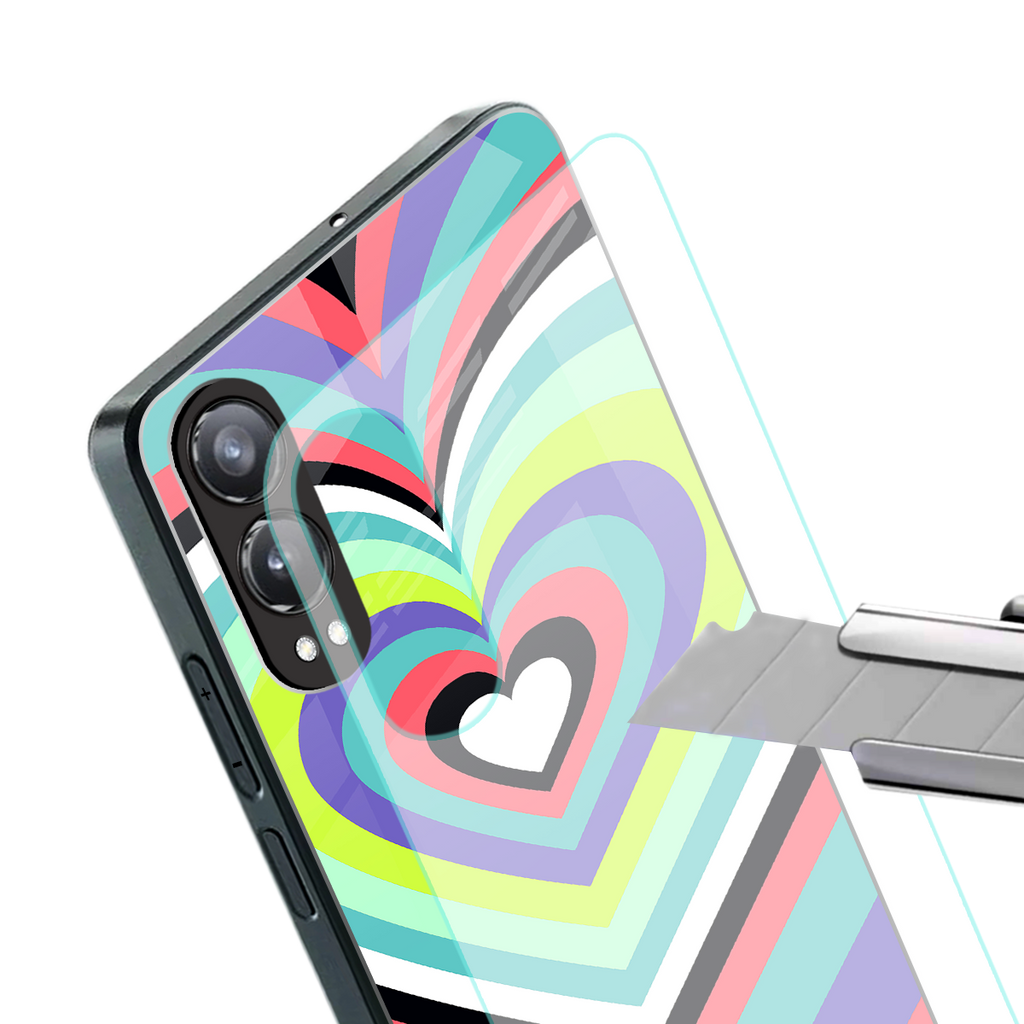 y2k sweet fusion pink hearts back phone cover | glass case for oneplus nord ce 4 lite