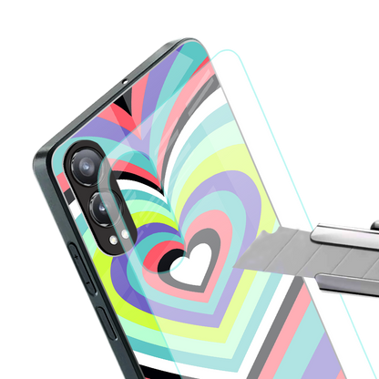 y2k sweet fusion pink hearts back phone cover | glass case for oneplus nord ce 4 lite