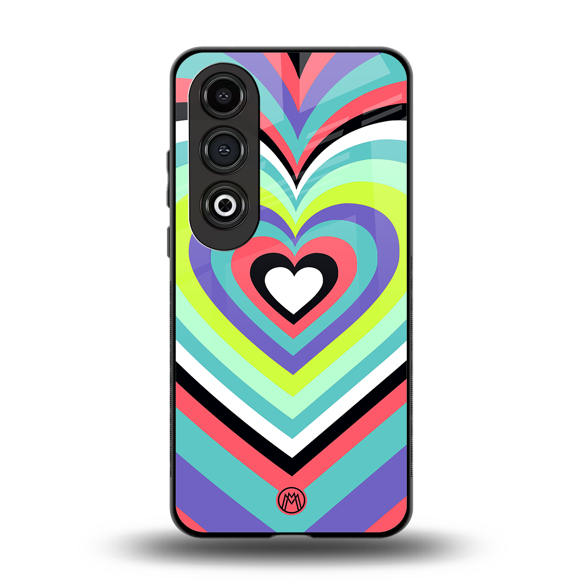 y2k sweet fusion pink hearts back phone cover | glass case for oneplus nord ce 4