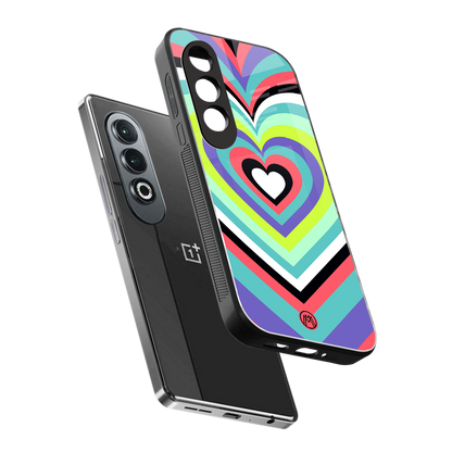 y2k sweet fusion pink hearts back phone cover | glass case for oneplus nord ce 4