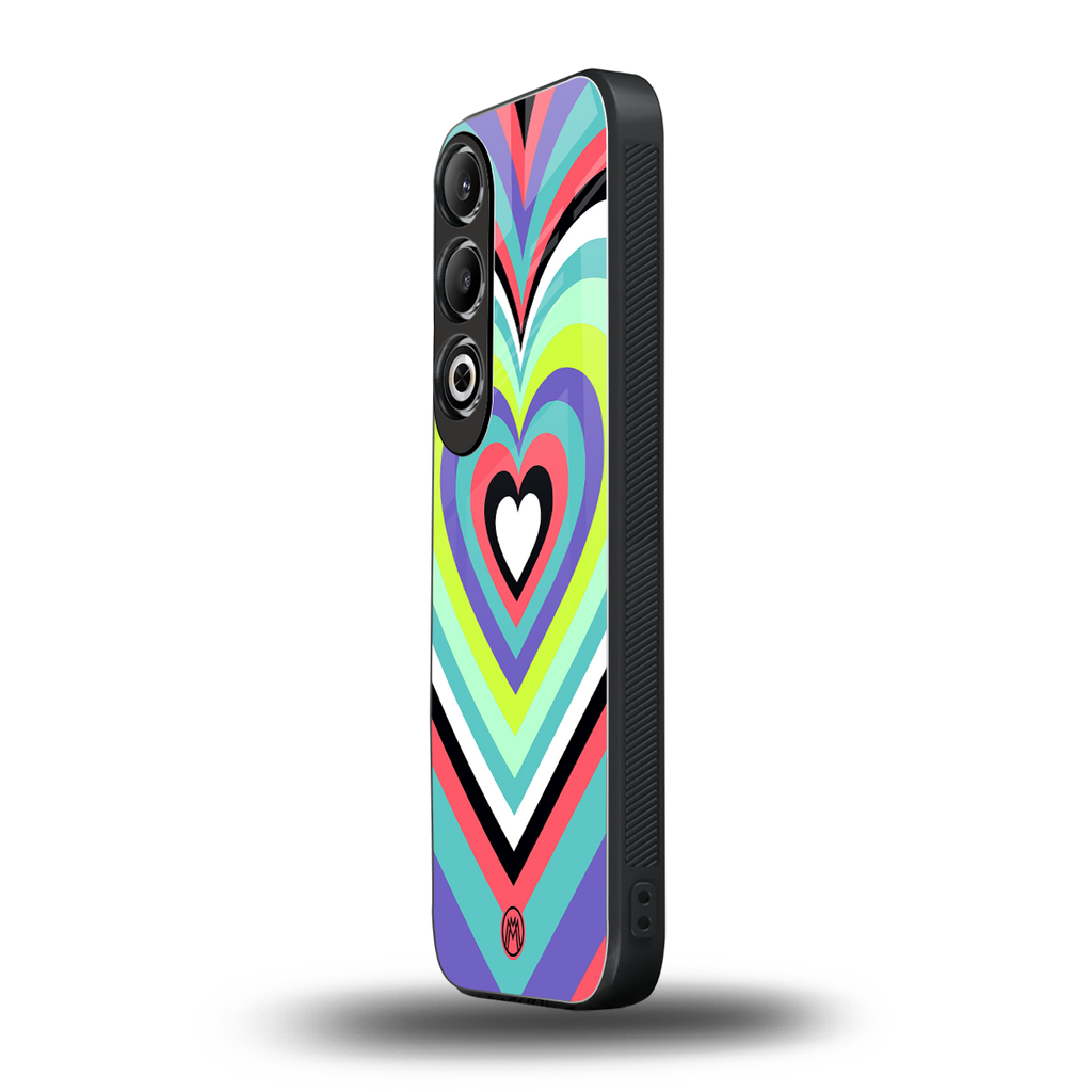 y2k sweet fusion pink hearts back phone cover | glass case for oneplus nord ce 4