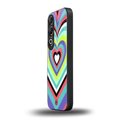 y2k sweet fusion pink hearts back phone cover | glass case for oneplus nord ce 4