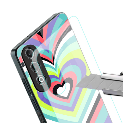 y2k sweet fusion pink hearts back phone cover | glass case for oneplus nord ce 4