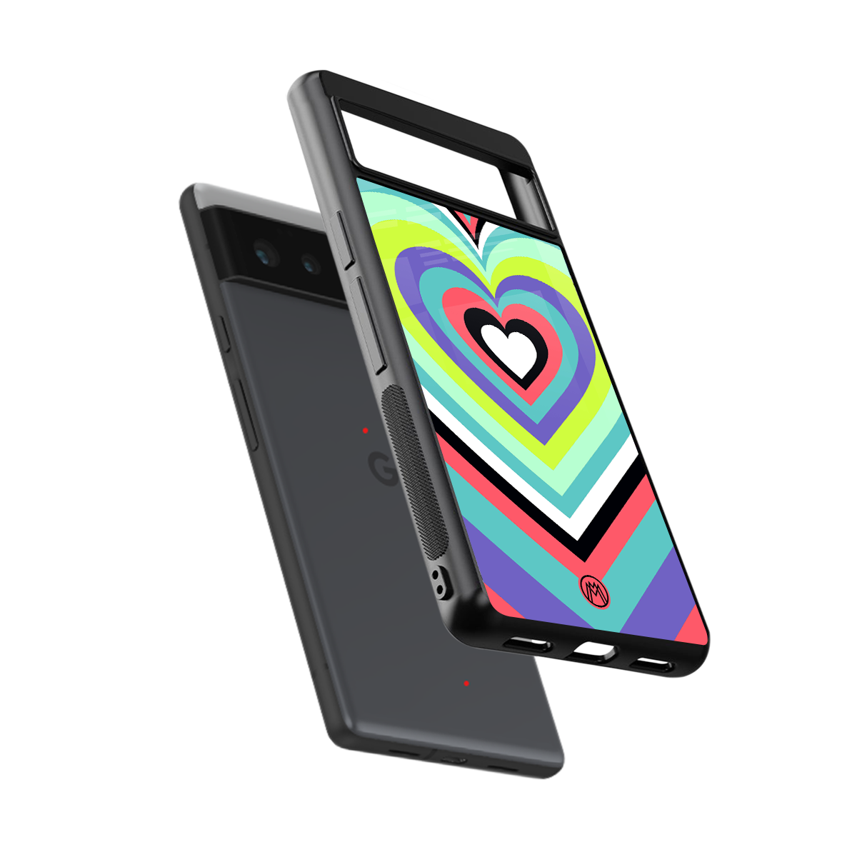 y2k sweet fusion pink hearts back phone cover | glass case for google pixel 6