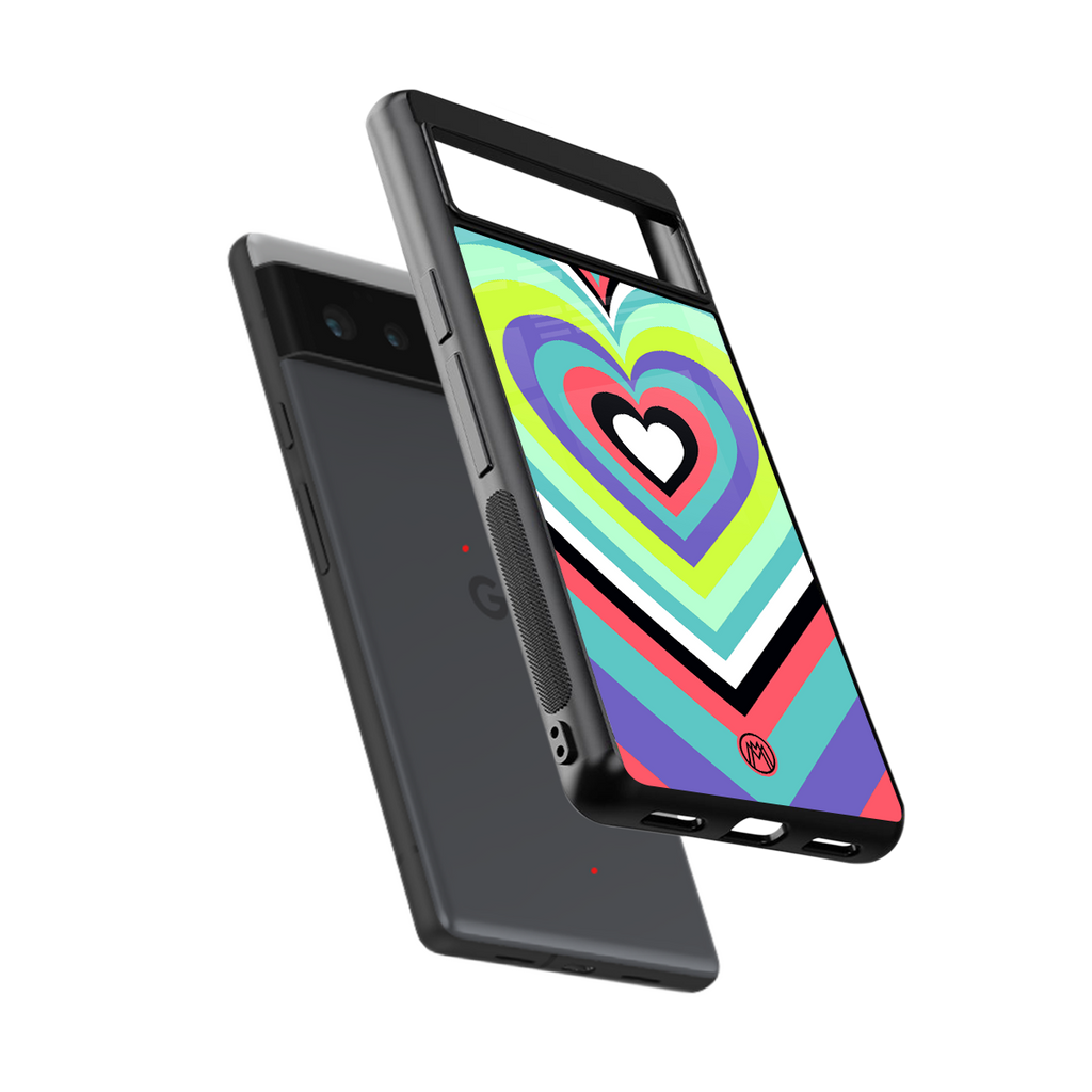 y2k sweet fusion pink hearts back phone cover | glass case for Google Pixel 6A