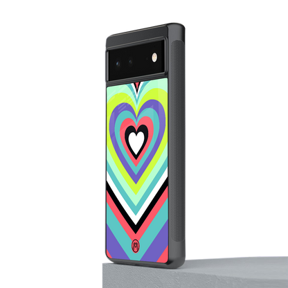 y2k sweet fusion pink hearts back phone cover | glass case for Google Pixel 6A