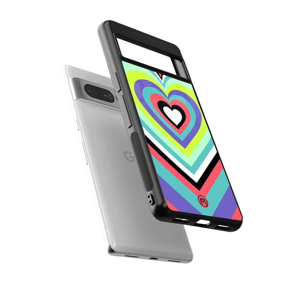 y2k sweet fusion pink hearts back phone cover | glass case for google pixel 7 pro