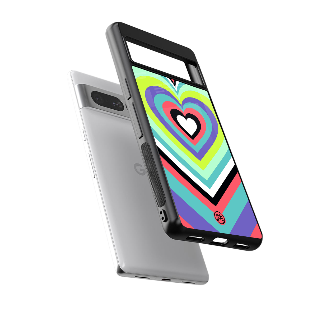 y2k sweet fusion pink hearts back phone cover | glass case for google pixel 7 pro