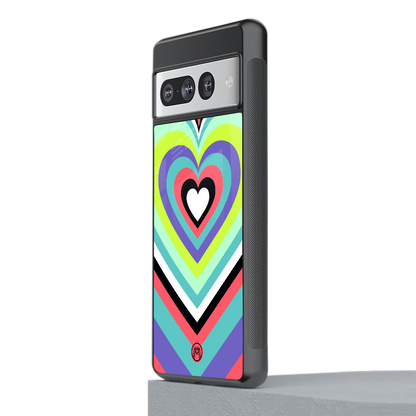 y2k sweet fusion pink hearts back phone cover | glass case for google pixel 7 pro
