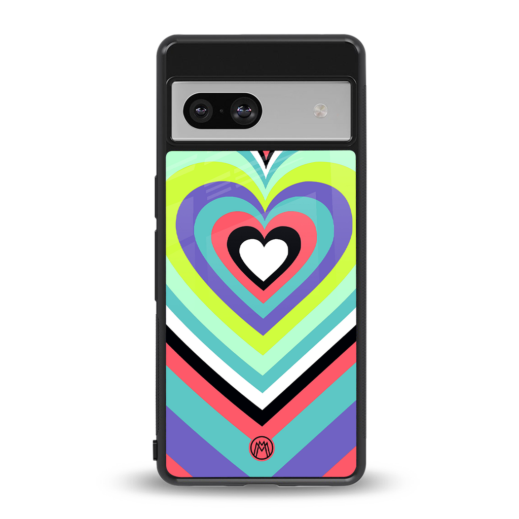 y2k sweet fusion pink hearts back phone cover | glass case for Google Pixel 7