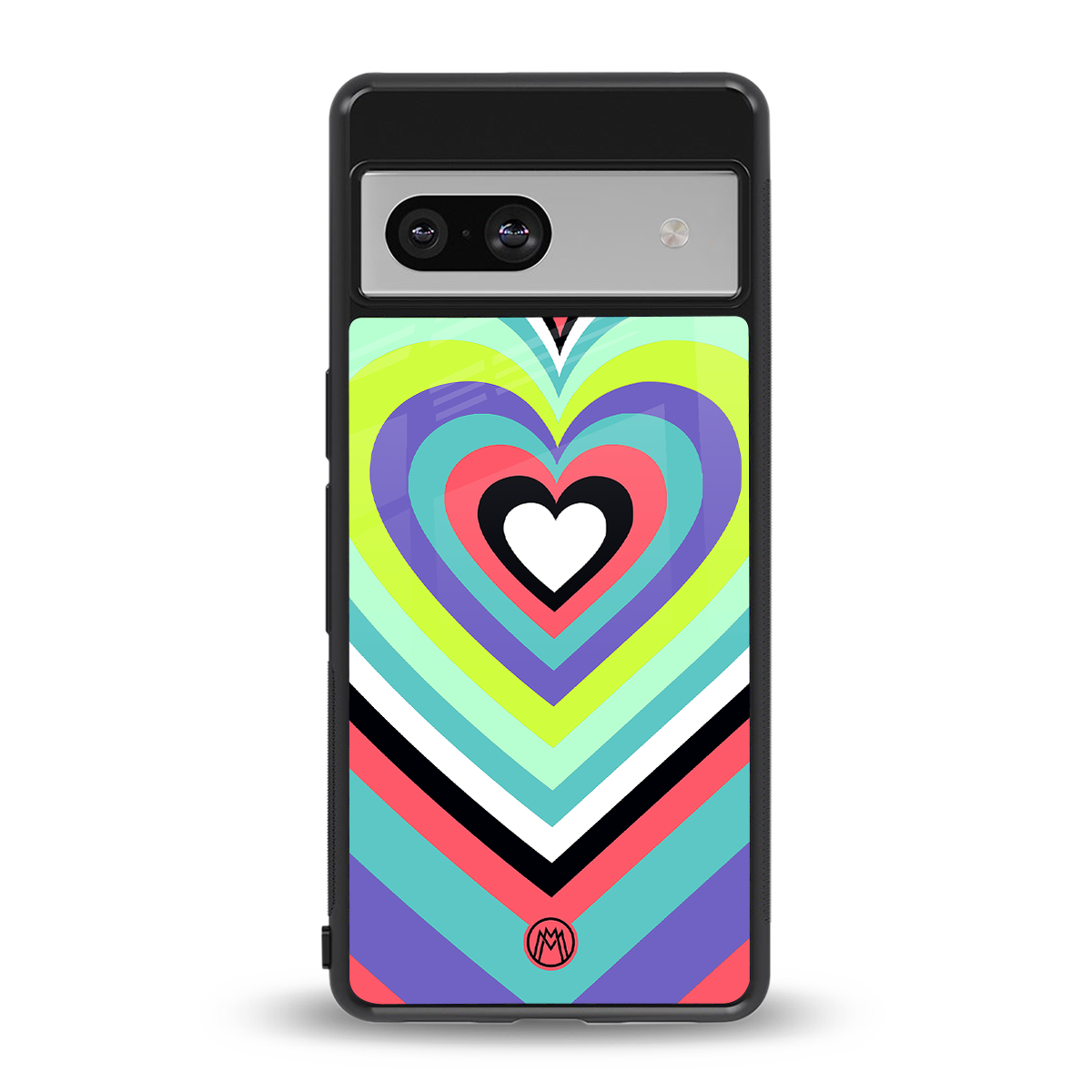 y2k sweet fusion pink hearts back phone cover | glass case for Google Pixel 7