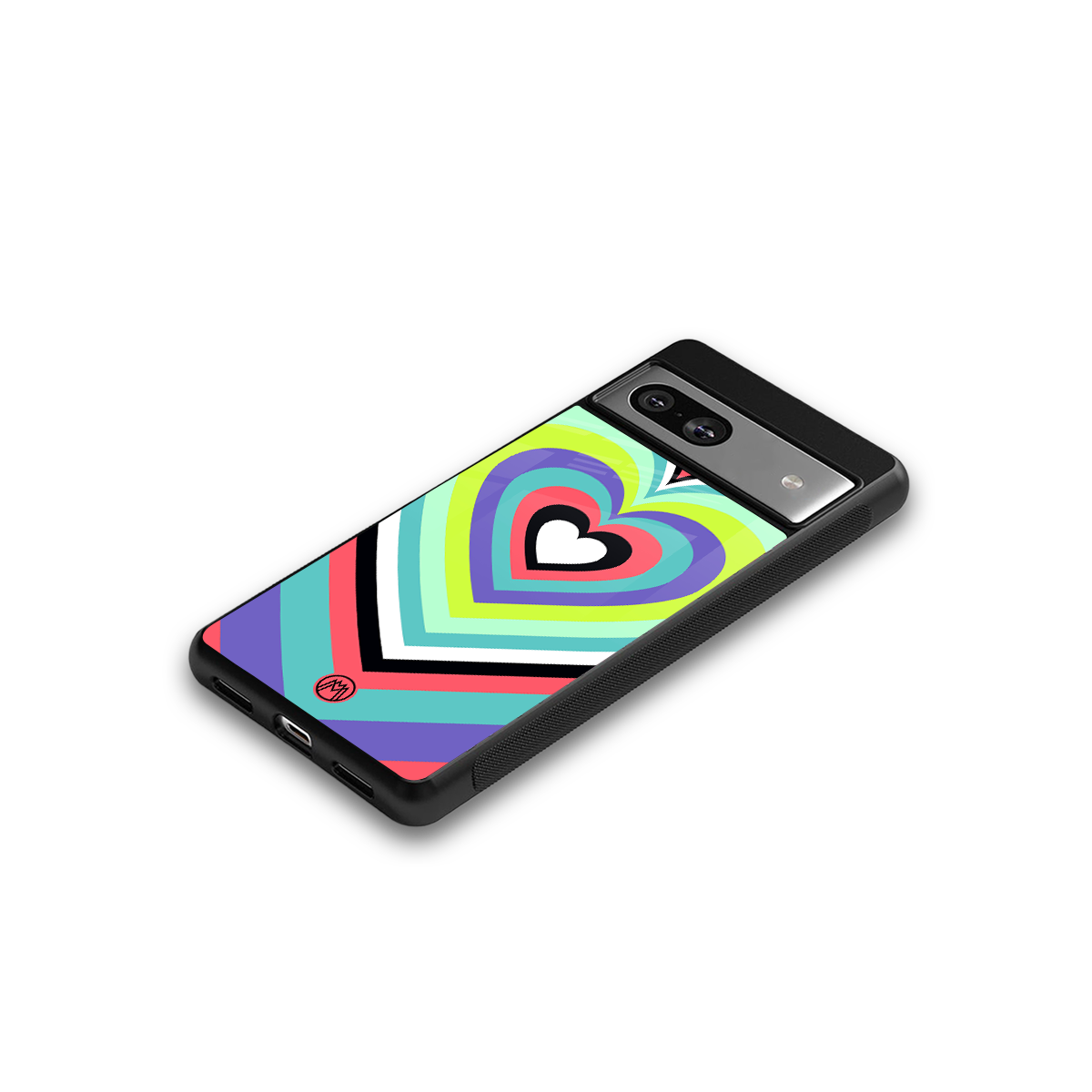 y2k sweet fusion pink hearts back phone cover | glass case for Google Pixel 7