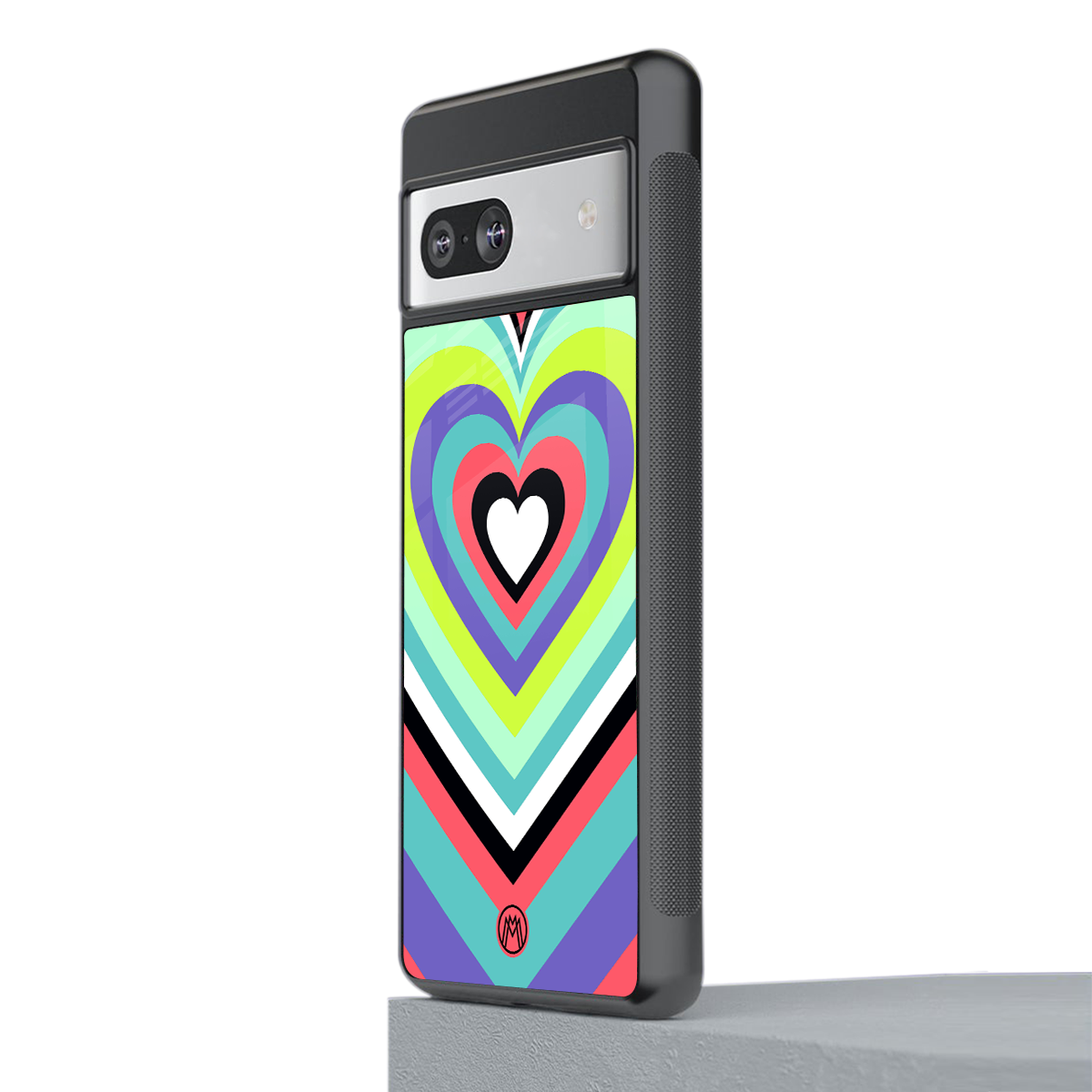 y2k sweet fusion pink hearts back phone cover | glass case for Google Pixel 7