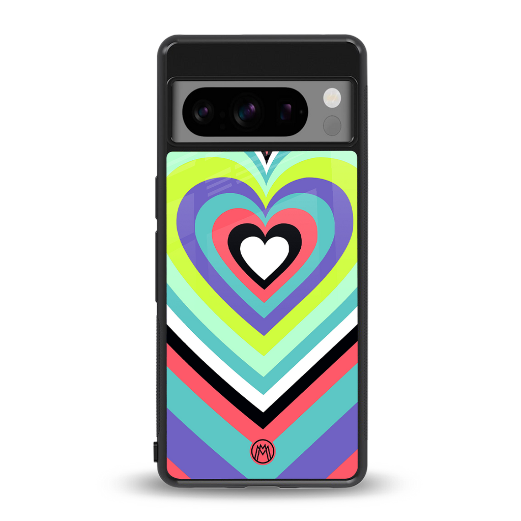 y2k sweet fusion pink hearts back phone cover | glass case for google pixel 8 pro