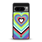 y2k sweet fusion pink hearts back phone cover | glass case for google pixel 8 pro