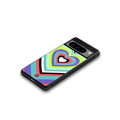 y2k sweet fusion pink hearts back phone cover | glass case for google pixel 8 pro