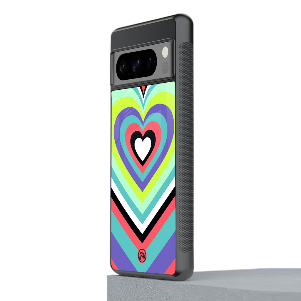 y2k sweet fusion pink hearts back phone cover | glass case for google pixel 8 pro