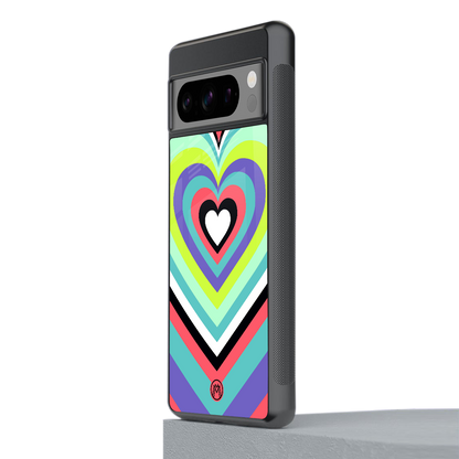 y2k sweet fusion pink hearts back phone cover | glass case for google pixel 8 pro