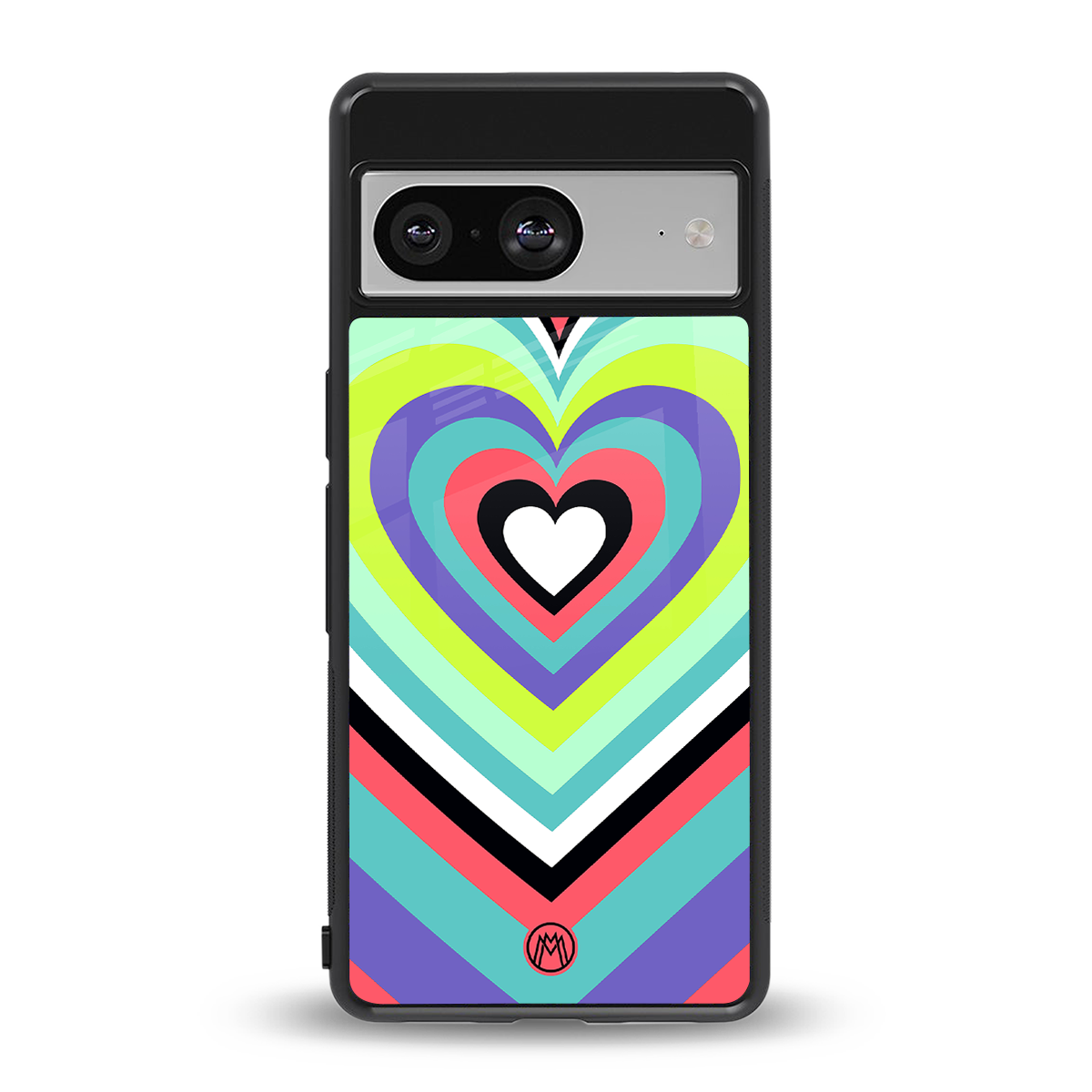 y2k sweet fusion pink hearts back phone cover | glass case for Google Pixel 8