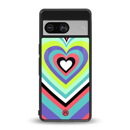 y2k sweet fusion pink hearts back phone cover | glass case for Google Pixel 8
